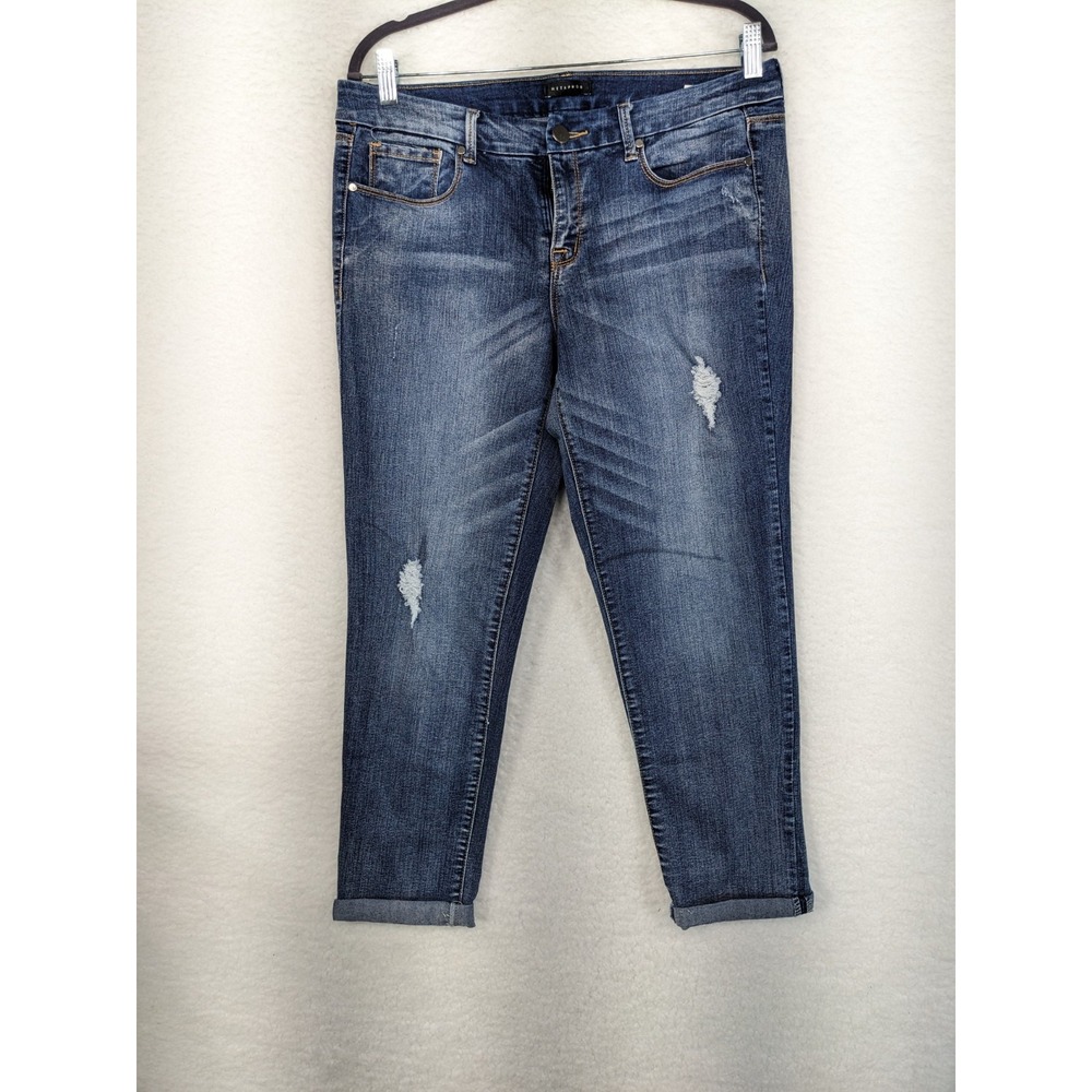 Metaphor Jeans Womens Blue Denim Skinny Distressed Stretch 10‎